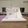 Partema de salto para crianças comerciais White Inflatable Bounce House com poços de bola saltadores saltadores casas para diversão ao ar livre com navio de ar livre de soprador