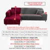 Please Order Sofa Set (2piece) If is L-shaped Corner Chaise Longue Sofa Elastic Couch Cover Stretch Sofa Covers for Living Room LJ201216