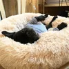 Round Donut Dog Bed Plush Pet Basket Cuddler Soft Warm Nest Cat Sleeping Bag Sofa Calming Cozy Cushion Beds for Small Large Dogs LJ201201