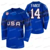 Team USA 2022 Winter Hockey Jersey Drew Helleson Ben Meyers Marc McLaughlin Jake Sanderson Matty Beniers Nathan Smith David Warsofsky ick Perbix Kenny Agostino