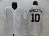 2020 Erkekler Beyzbol 10 Yoan Moncada Jersey 79 Jose Abreu 7 Tim Anderson 24 Yasmani Grandal Ev Siyah Beyaz Tüm Stithced Pinstripe Flexbase