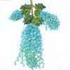 Artificial Flowers Silk Wisteria Fake Garden Hanging Flower Plant Vine Home Wedding Party Event Decor HHD4766