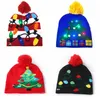 16 LED LED Christmas Halloween Hats Kids Dziecko mama zimowe ciepłe czapki śnieżne śnieżne czapki zza zza