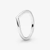 Nytt märke 925 Sterling Silver Polished Wishbone Ring för Kvinnor Bröllopsringar Mode Förlovning Smycken Tillbehör