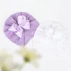 10 kleuren baby hoeden schattig meisje jongen knoop indian grote boog tulband hoofdtooi cap kinderen hoofd wrap solide zachte headwrap geribbelde katoenen baby peuter haarband muts