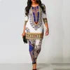 Vestidos Africanos para Mulheres 2020 Notícias Top Calças Terno Dashiki Imprimir Roupas Roupas Robe Africaine Bazin Moda Roupas LJ200826