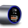米国在庫ポータブルカーチャージャー、USB QC3.0 PDデュアルファストチャージフルアルミ合金シェル、耐久性と高速熱放散A23