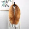 FashionMsminshu الفاخرة الأصلية Fox Fur Fur وشاحًا حقيقيًا للجلد