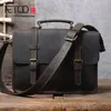 men's leather briefcase messenger bag