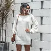 Womens Lantern Sleeve Sweater Dress Fashion Trend Long Sleeves Strapless Knitting Sweaters Skirts Designer Female Spring Casual Loose Dresses