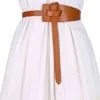 Moda Korse Kadın Kemerler Tasarımcı Düğüm Toka PU Deri Bel Kayışı Tüm Maç Kadın Elbise Palto Bayanlar Geniş Kemer G220301