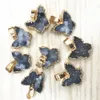 Natural Stone Gray Agates Druzys Drusy Pendants Butterfly Charms for Women Men Unisex Jewelry Necklace Making 6PCS Whole Lot 2267C