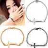 Armband Bangles Koreanska Metal Cross Armband 3 Färger Silver Gold Black Infinity Charm Armband