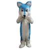 Costumes De MascotteAdultes Longue Fourrure Furry Husky Chien Costume De Mascotte Bleu Loup Renard Fursuit Personnage De Dessin Animé Robe Halloween Xmas Parade Costumes