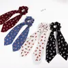 Цветочные леопарда Screunchies Hair Scarf Eysticle Boho Streamers Bow Hair Raunk Ties Grunchie Ponytail Держатель для волос Аксессуары 28 Цветов M3291