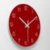 Duvar Saatleri Akrilik Basit Dekoratif Kırmızı Renk Duvar Saati Oturma Odası Dilsiz Kuvars Asılı Saat Modern Tasarım Ev Dekorasyonu BB50W LJ201211