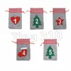 Arbre suspendu petit sac en tissu sac de Noël calendrier de l'avent sac cadeau décorations de Noël aimées par les enfants T2I51684