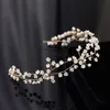 Bridal wedding headbands big girls pearls floral birthday party hair accessories women bride princess hair band wreath Q47532425330