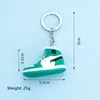 2022 Hot selling New style Stereo sneakers keychains button pendant 3D mini basketball shoes model soft plastic decoration gift key ring