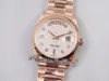 EWF Day Date 128235 A2836 Automatische Unisex-Uhr für Herren und Damen, 36 mm, 18 Karat Roségold, MOP-Diamanten, Zifferblatt, Präsidentenarmband, gleiche Seriennummer, Super Edition Puretime RG-E5