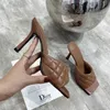 Летняя ромба сетки кожаные квадратные дна сандалии на высоком каблуке Новые флип-флоп женские туфли открытые носки римские туфли