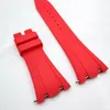 27mm Red Color Rubber Watch Band 18mm Folding Clasp Lug Size AP Strap for Royal Oak 39mm 41mm Watch 15400 15390