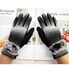 Gants à cinq doigts Gants tricotés en coton pour femmes, réparation de main élastique à écran tactile mince, fourrure noire et chaleur de printemps et d'automne1