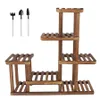 Multi-Tiers Flower Plant Holder Stand Rack Wood Plant Stand Balkony Garden Flower Plant Stand Bonsai Display Shelf C0125212N