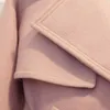 New Autumn Winter Coat Women Woolen Short Jacket Female Vintage Slim Jackets Belt Pink Coats Casaco Feminino 201102