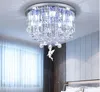 Neue Kristalllicht -LED -Schlafzimmer leichte Kronleuchter Sprachsteuerung Bluetooth Musik Fernwand
