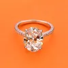 Anuoshi Luxury 5 карат Овальное обручальное кольцо для женщин стерлингового серебра женщин 925 свадьба свадебное обещание кольцо свадебные украшения Y200106