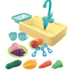 17 UNIDS 4 colores Para 3 EDADES Niños Juegos de imaginación Juguetes Regalo para niños Lavabo Cocina juguetes Fregadero Circulación eléctrica agua LJ201211