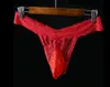 Men's Lace Thong G-String Sissy Pouch Sexy Gay Underwear Panties Bikini Underwear Briefs Lingerie Black Red White L XL XXL