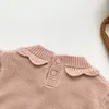 키즈 여자 롱 슬리브 니트 레이스 스웨터 가을 겨울 겨울 아기 ​​어린이 여자 풀오버 스웨터 1-7yrs lj201130