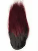 Burgundy Ombre İnsan Saç Ponytail Peru Virgin Düz Klips IN IN GAYLER KOYU KOOLLARI 1B 99J Drawstring Ponytail FA7995617