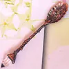 Vintage Coffee Spoon Vintage Royal Style Spoon Metal Carved Flower Teaspoon Crystal Milk Spoon Ice-Cream Sugar Cake Spoons