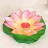 10pcs Multicolor silk lotus lantern light floating candles pool decorations Wishing birthday wedding party decoration Y200531