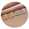 Sweet 18K Gold Splated Luksusowe projektanci marki podwójne litery Stud Clip Sain Geometryczne słynne kobiety 925 Srebrny kryształowy kryształowy kolczyk