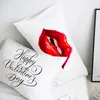 Benutzerdefinierte Kissenbezug Kissenbezug 50x70 50x75 50x80 70x70 Dekorative Kissenbezug Sexy Lip Kiss me Bettwäsche für Hochzeit Drop Shipping 201212