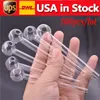 100 pçs / lote pyrex vidro de vidro queimador de óleo limpar tubos de alta qualidade fumar tubos transparentes grande tubo dicas de unhas nos EUA