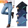 Heren jeans Katoen Merk Business Casual Mode Stretch Straight Work Classic Style Broek Broek Mannelijke Plus Maat 40 42 44 220115