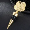 Metal Wine Stopper Bar Tool Creative Rose Flower Shape Champagne Cork Wedding Guest Gift Crafts Gifts Box Packaging