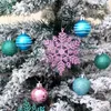 21pcs24pcs små julbollar Xmas bollar snöflinga julgran prydnad hängande stötande rosa blå bollträd dekoration 201027