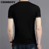 COODRONY Streetwear Casual V Neck T Shirt Men Soft Cotton T Shirt Men Clothing Summer Short Sleeve Tshirt Plus Size LJ200827