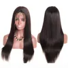 Mänskligt hår spets fram peruk 30 tum lång silkeslen rak glueless jungfru brasiliansk 30 i full spets mänskliga peruker för svarta kvinnor6813332