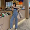 Lguc.H Denim Overalls Overall Frauen Lose Hohe Taille Jeans Frau Gerade Frauen Jeans Casual Koreanische Stil Jean Femme XS 201105