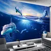 3D Carta da parati personalizzata 3D murale Carta da parati Sunrise Dolphin Photo Carta da parati per bambini Camera da letto Home Decor