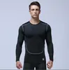 Men's T-shirt tees running fitness clothing quick-drying sportswear long-sleeved compression training stretch Slim tights size S-2XL