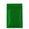 100 peças / lote 8.5 * 13cm cores resealable folha de alumínio placa de plástico embalagem de embalagem verde ziplock sacos 201021