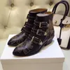 MStacchi 부츠 여성 라운드 발가락 리벳 꽃 Susanna 박힌 정품 가죽 발목 부츠 Luxury Botas Mujer 201020